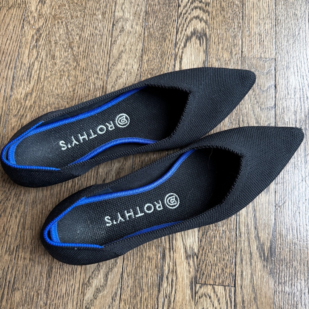 Rothy's The Point II in Black -Women's Black Flats